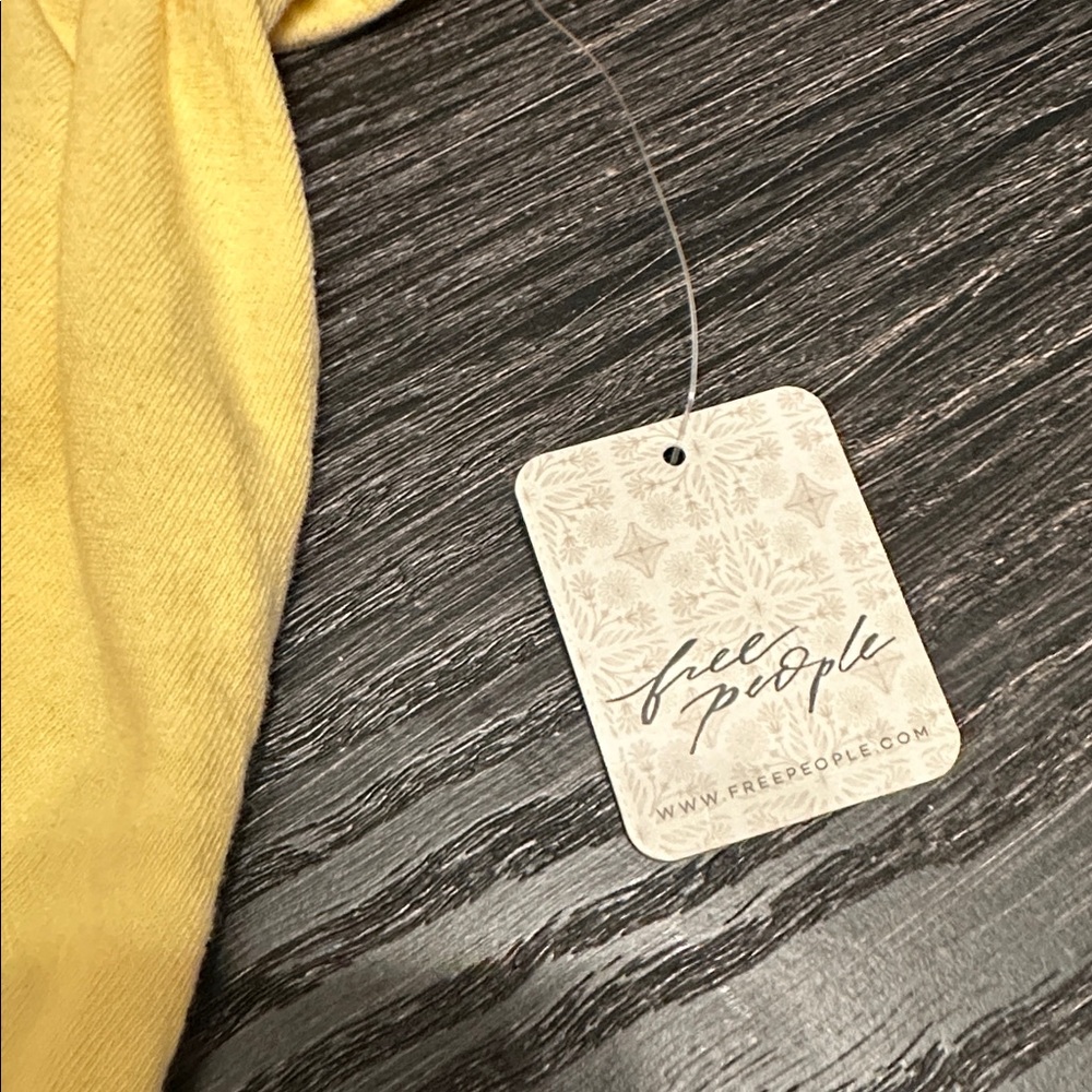 Free People Allegra Banana Yellow Halter Tie Front Flowy Top, Medium - Picture 5 of 13